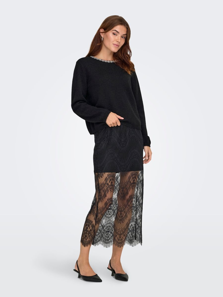 JDYALVA LIFE L/S EMBELLISH PULLOVER KNT