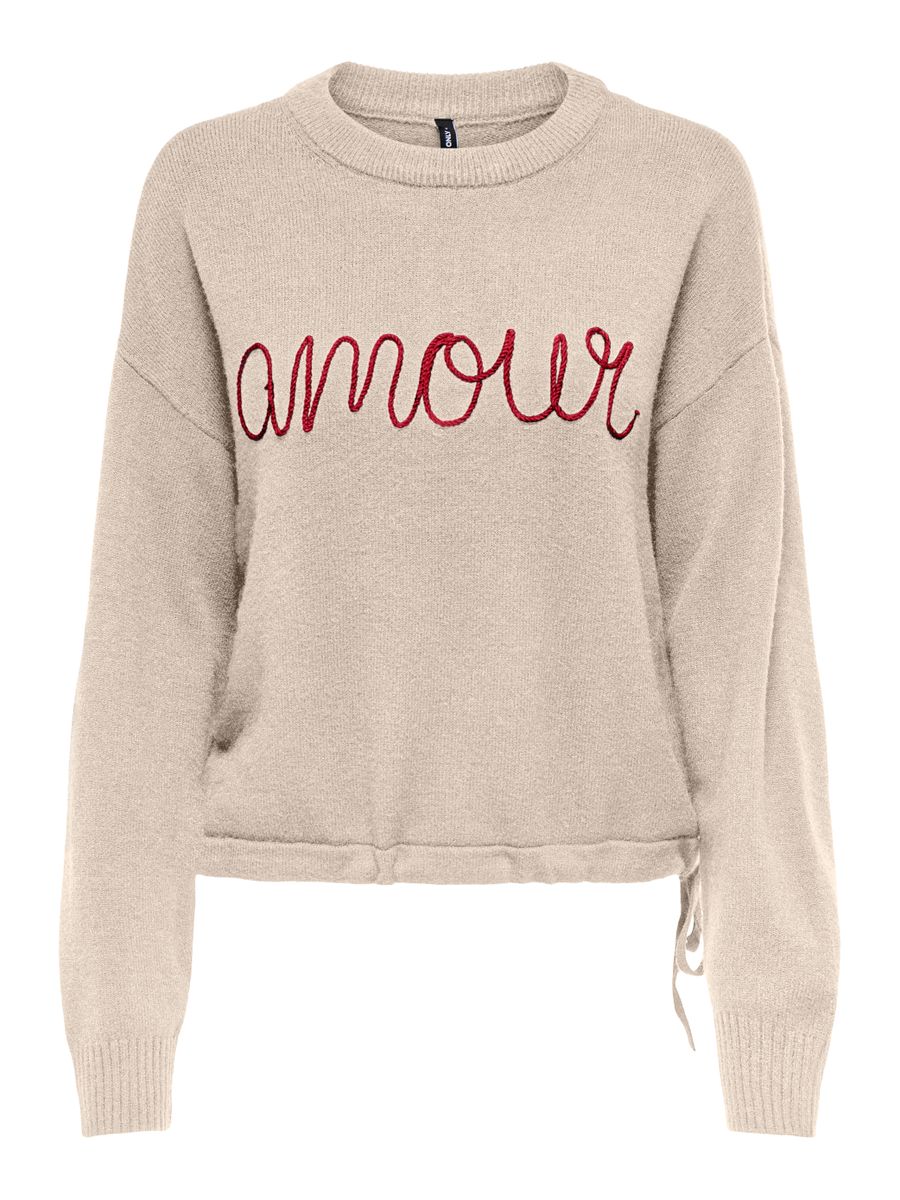 ONLKATIA LS TEXT O-NECK CC KNT