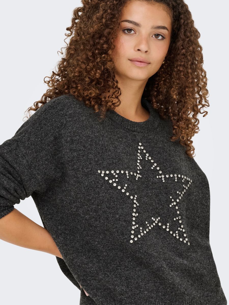 ONLRENATA LIFE LS O-NECK BLING KNT