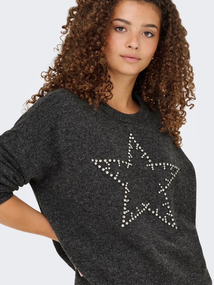 ONLRENATA LIFE LS O-NECK BLING KNT
