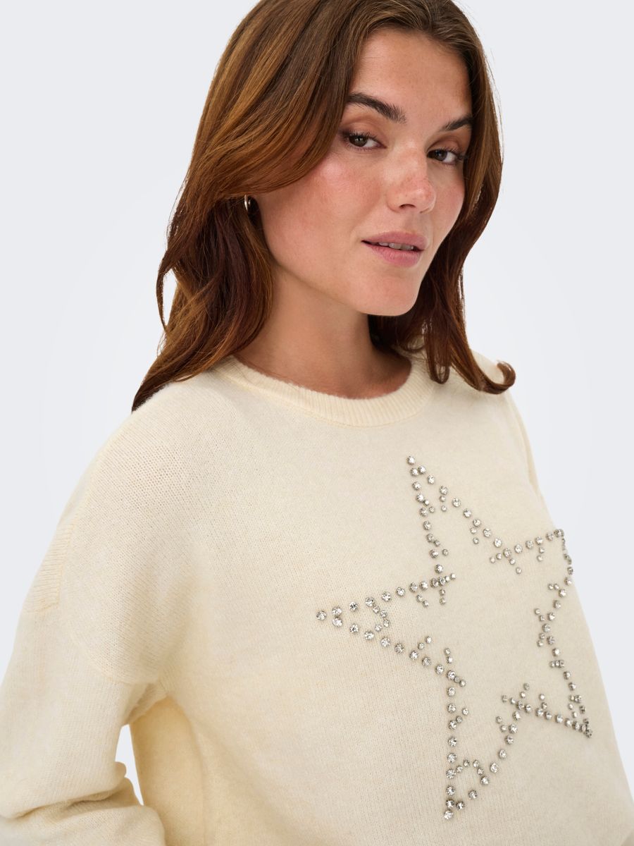 ONLRENATA LIFE LS O-NECK BLING KNT