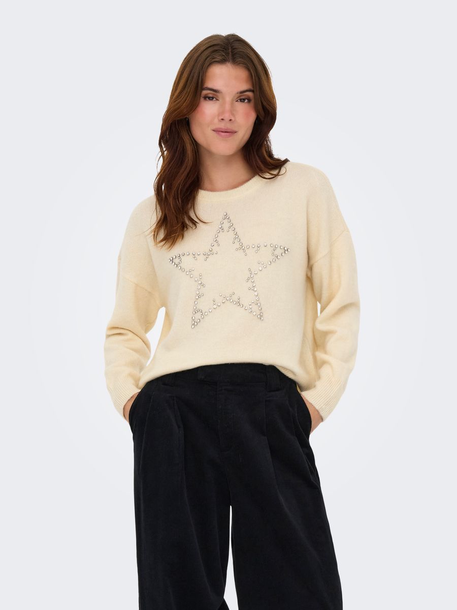 ONLRENATA LIFE LS O-NECK BLING KNT
