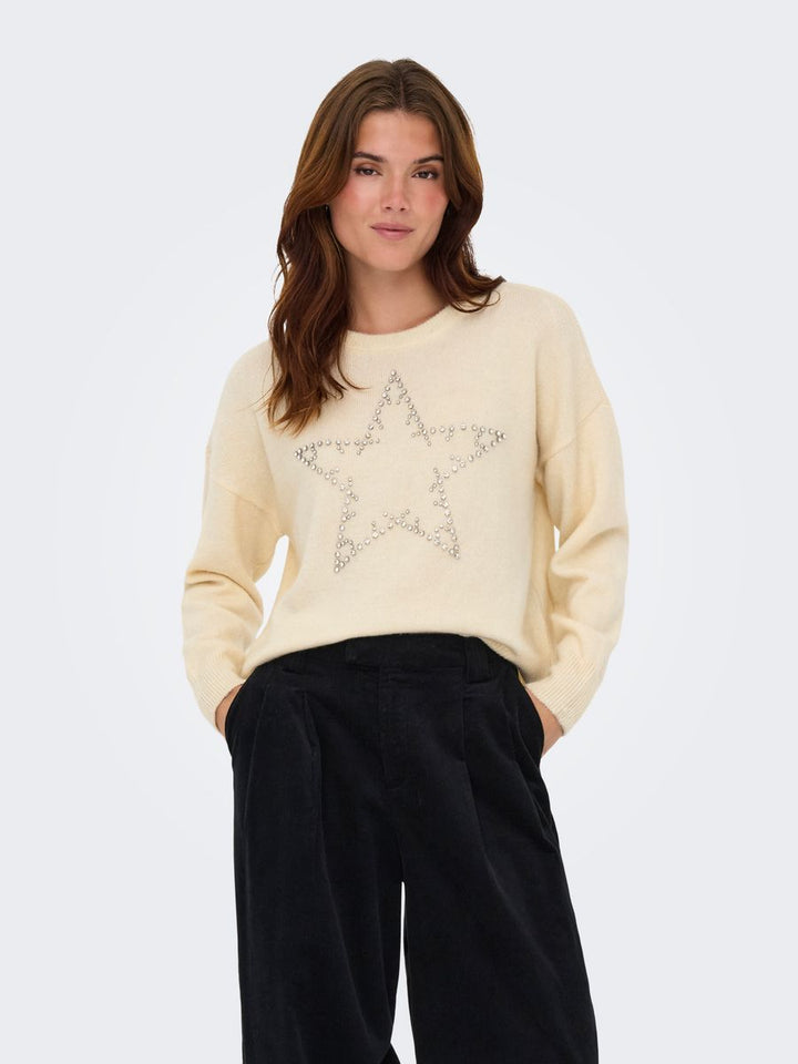 ONLRENATA LIFE LS O-NECK BLING KNT