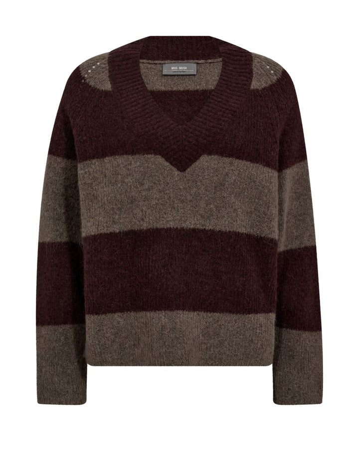 MMTaci Stripe LS V-Neck Knit