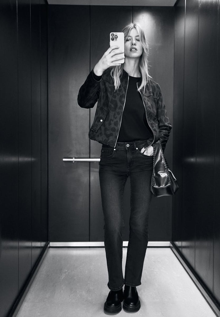 Gemusterter Velours Blouson