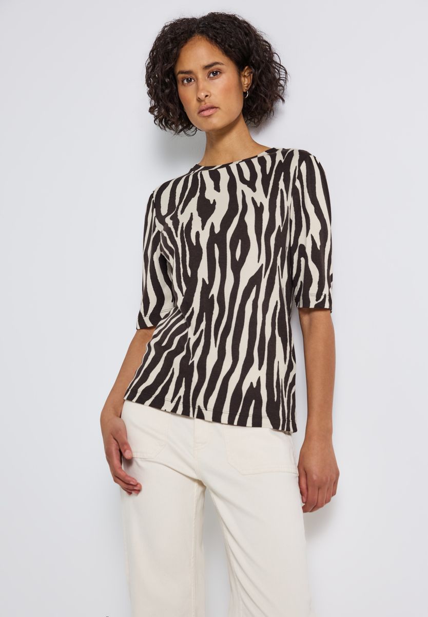 Basic T-Shirt mit Raffung