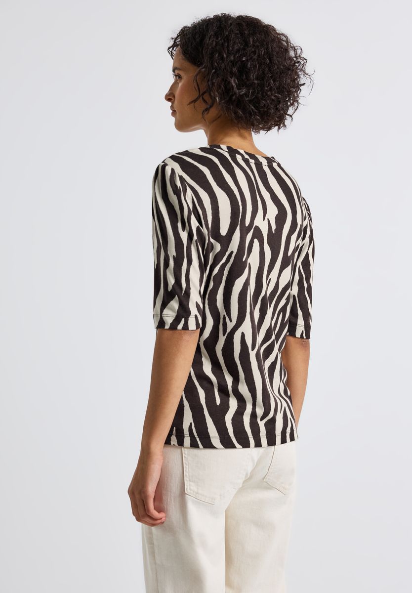 Basic T-Shirt mit Raffung
