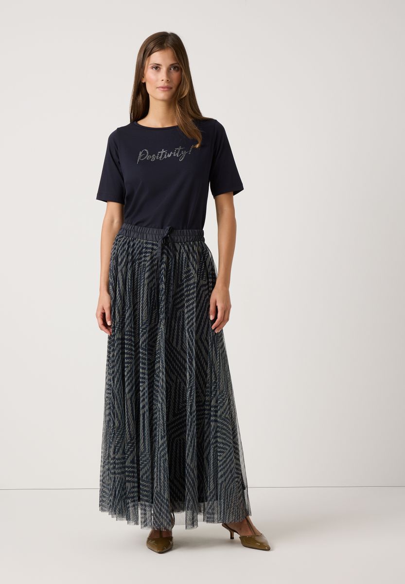 T-Shirt mit Steinchen-Schriftzug