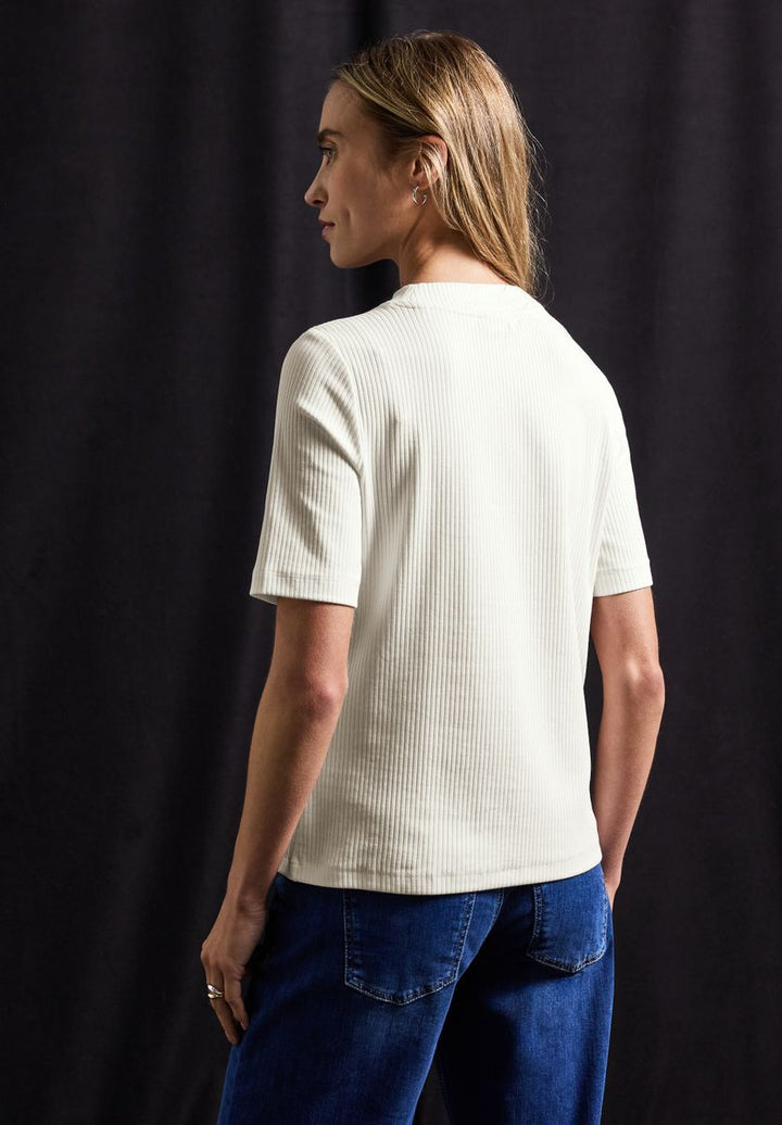 T-Shirt mit Rippstruktur