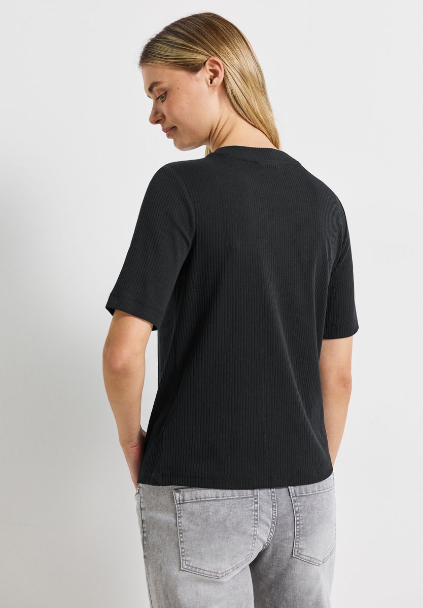 T-Shirt mit Rippstruktur
