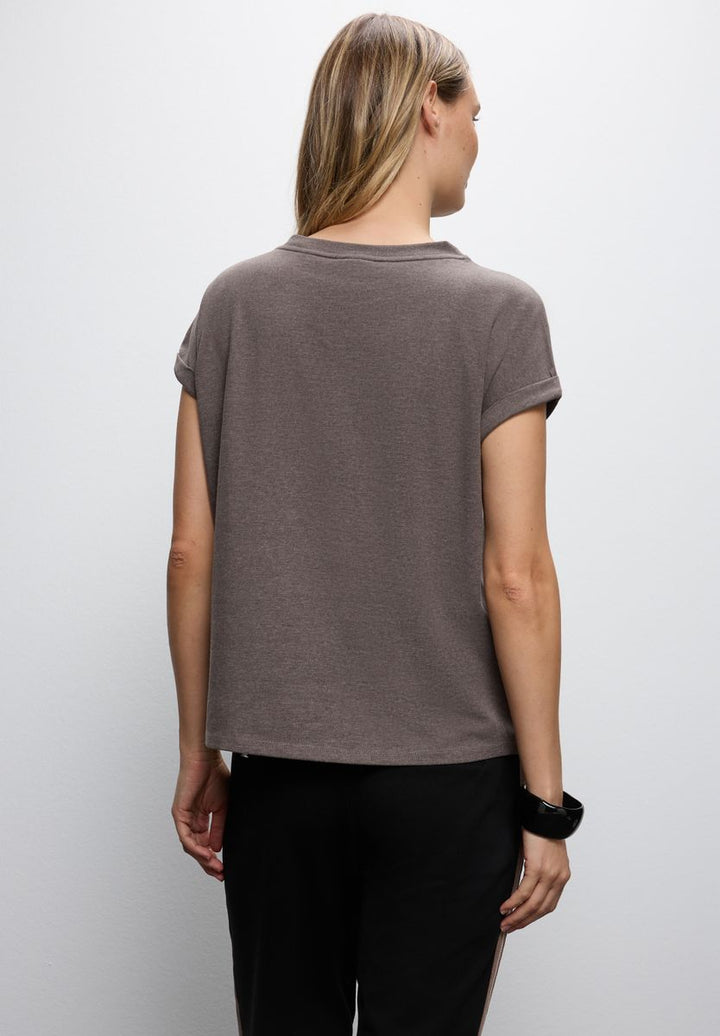 T-Shirt mit Bouclé Wording