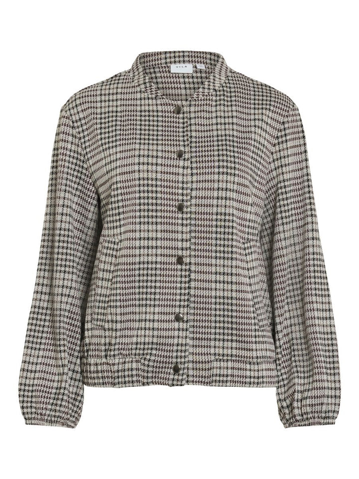 VIRAJA CHECKS L/S BOMBER CARDIGAN/R