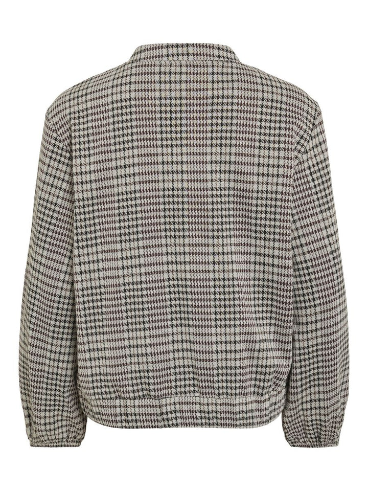 VIRAJA CHECKS L/S BOMBER CARDIGAN/R