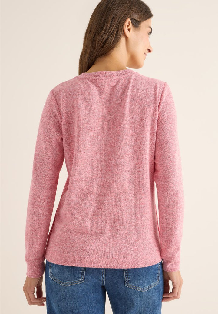 Melange Shirt mit Knöpfen