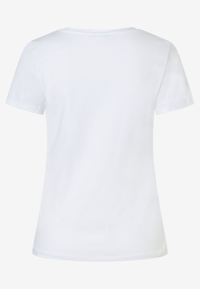 T-Shirt mit rotem Pailletten-Roller