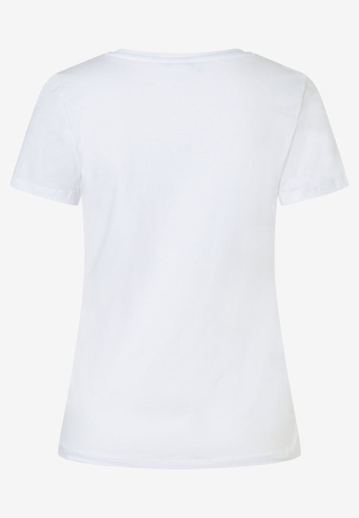 T-Shirt mit rotem Pailletten-Roller