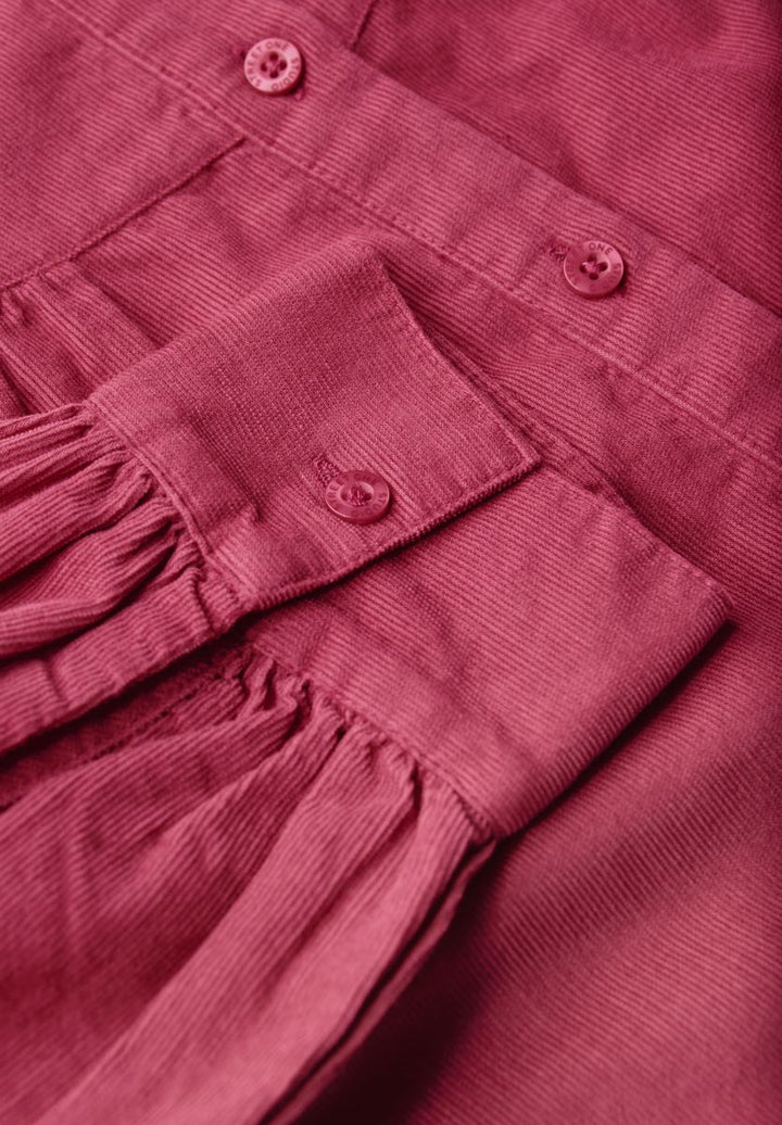 Cordbluse mit Rüschendetails