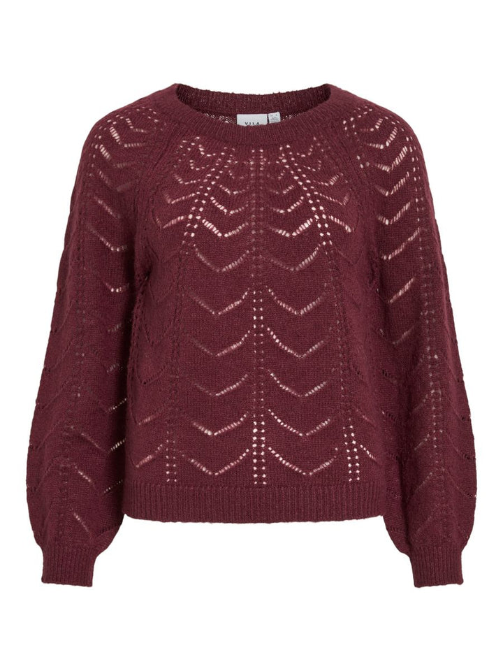 VITULI O-NECK L/S DETAIL KNIT TOP/PB