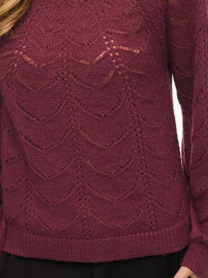 VITULI O-NECK L/S DETAIL KNIT TOP/PB