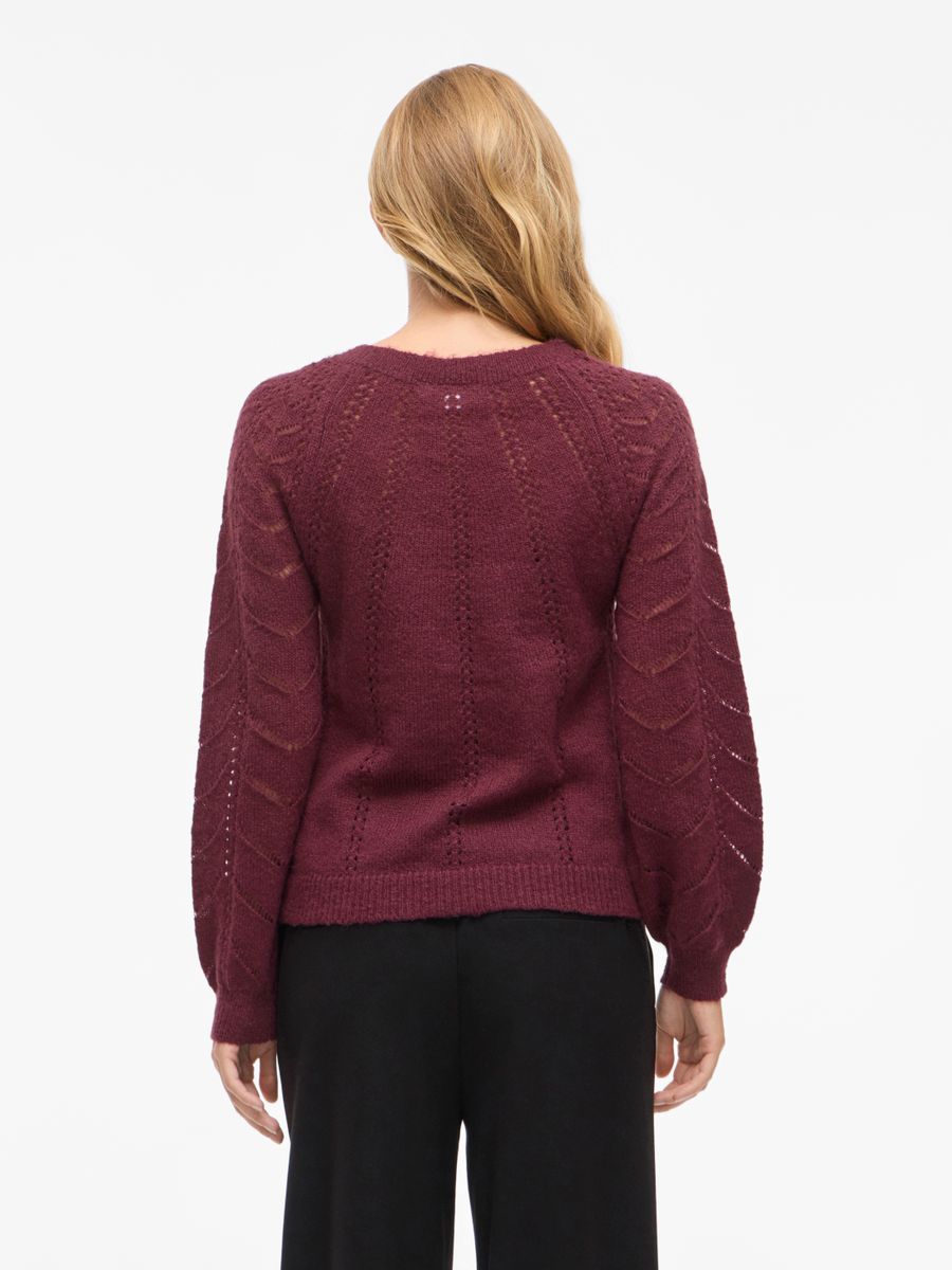 VITULI O-NECK L/S DETAIL KNIT TOP/PB