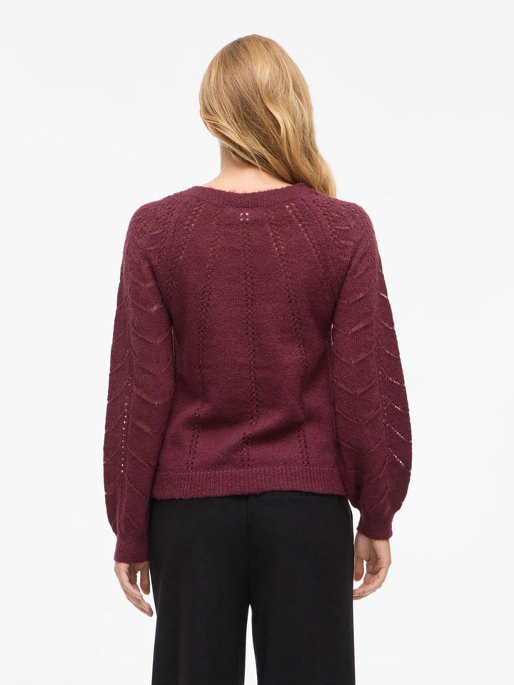 VITULI O-NECK L/S DETAIL KNIT TOP/PB