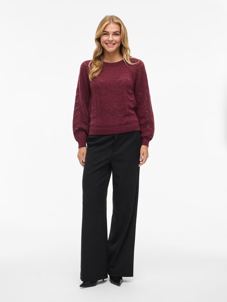VITULI O-NECK L/S DETAIL KNIT TOP/PB