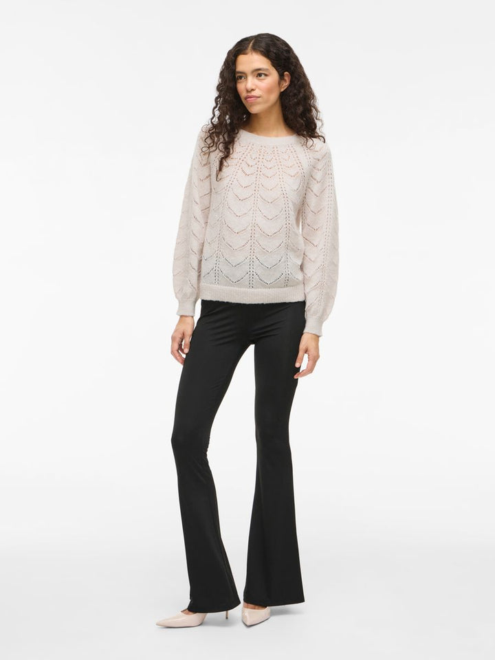 VITULI O-NECK L/S DETAIL KNIT TOP/PB