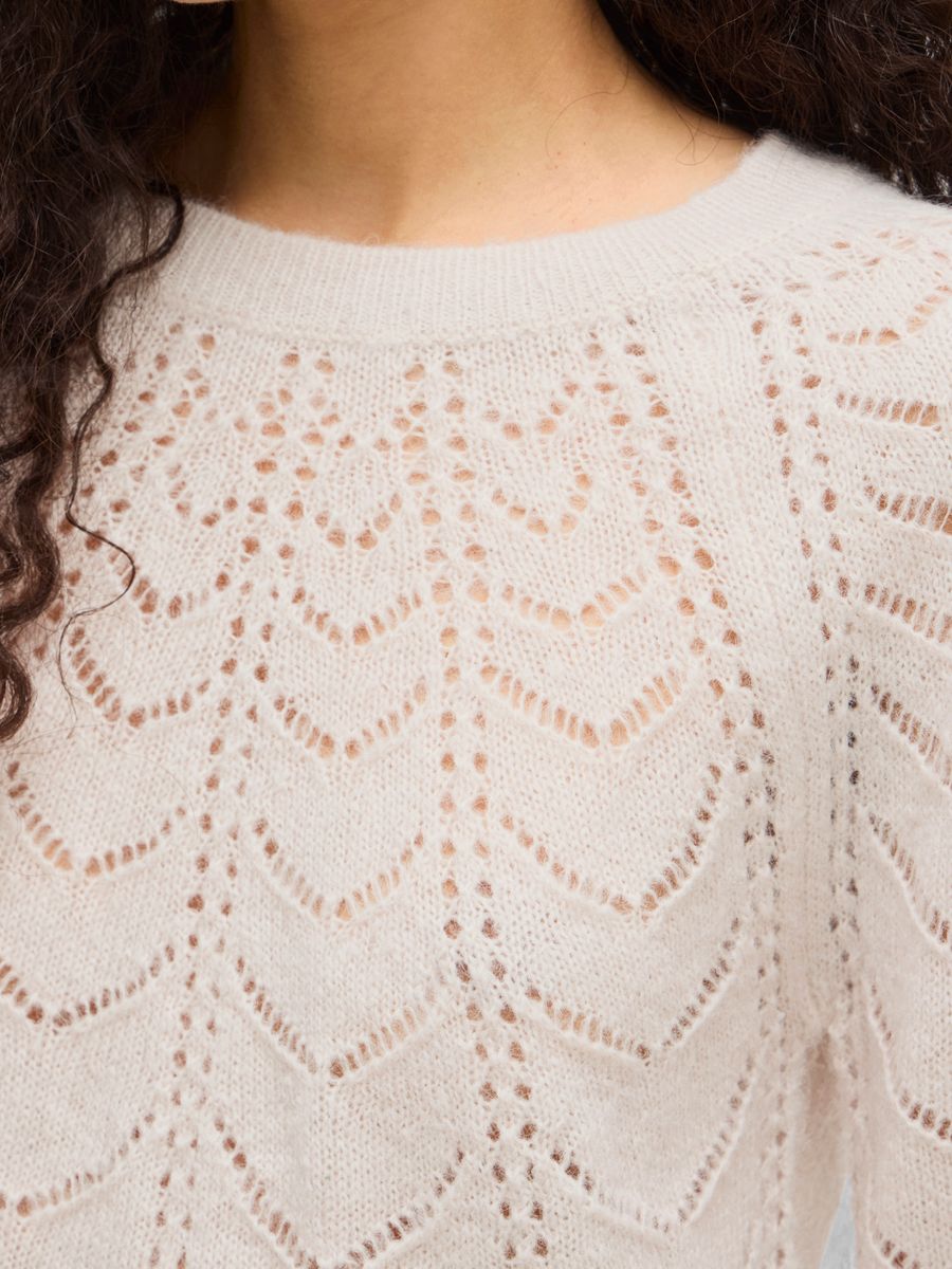 VITULI O-NECK L/S DETAIL KNIT TOP/PB