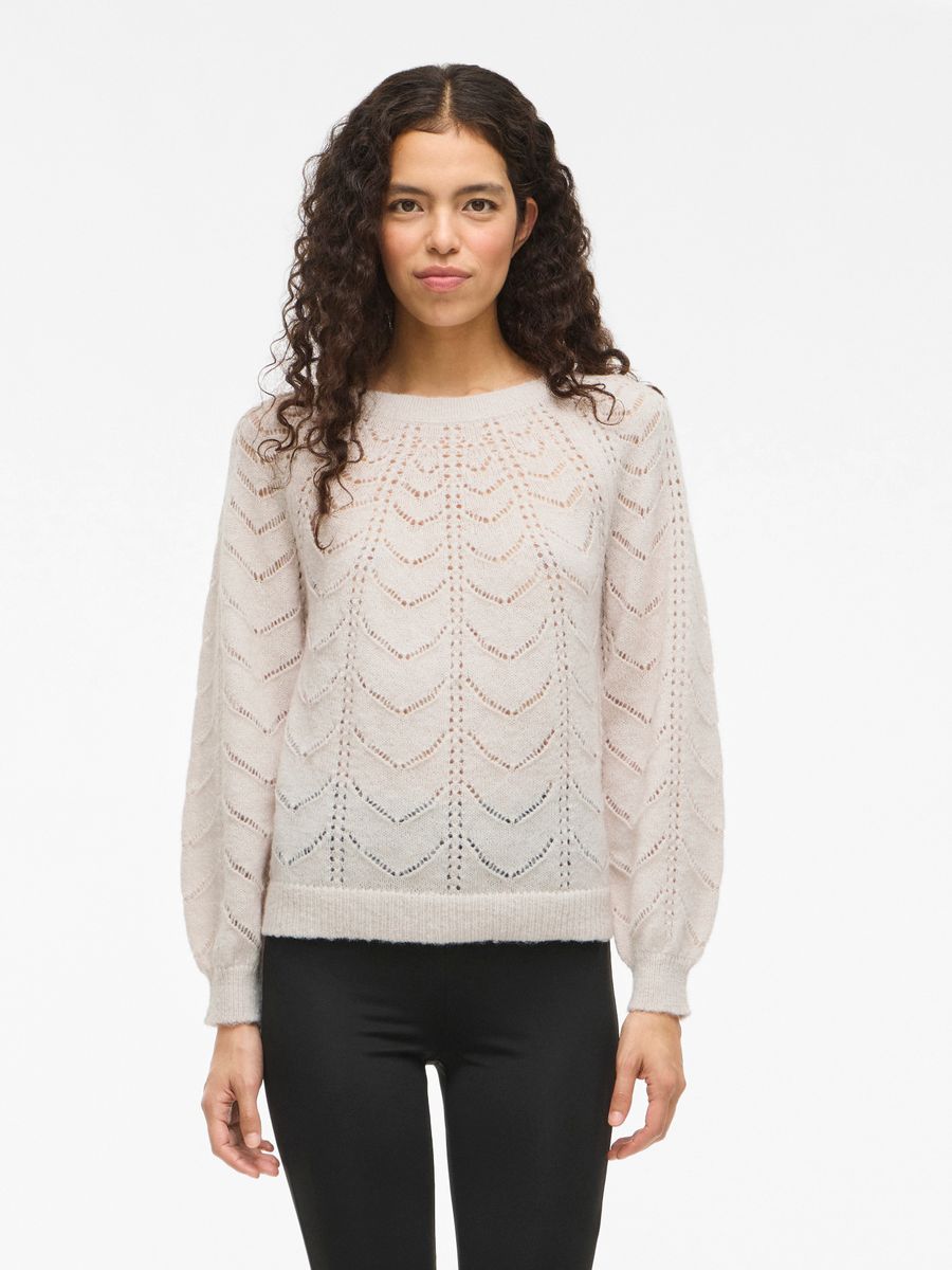 VITULI O-NECK L/S DETAIL KNIT TOP/PB