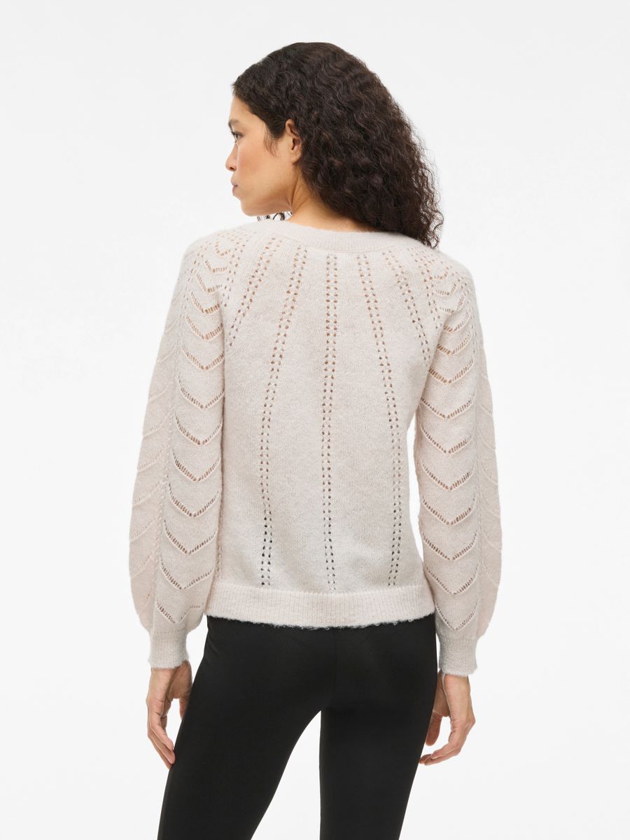 VITULI O-NECK L/S DETAIL KNIT TOP/PB