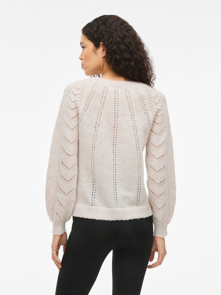 VITULI O-NECK L/S DETAIL KNIT TOP/PB