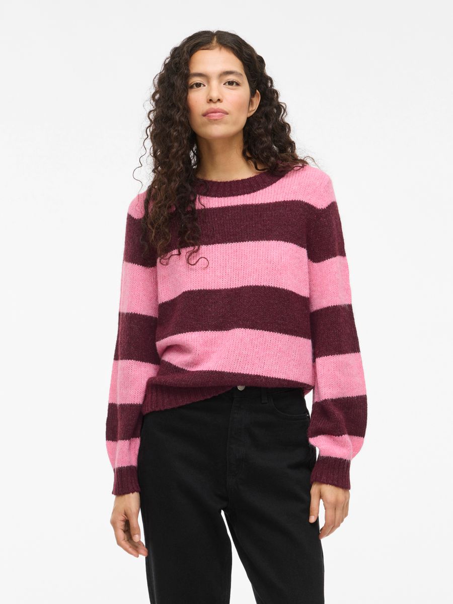 VIPOLANA NEW L/S STRIPE KNIT TOP