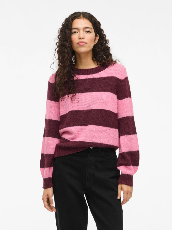 VIPOLANA NEW L/S STRIPE KNIT TOP