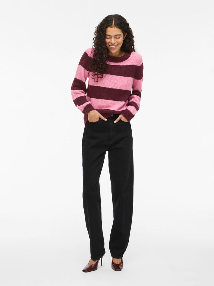 VIPOLANA NEW L/S STRIPE KNIT TOP