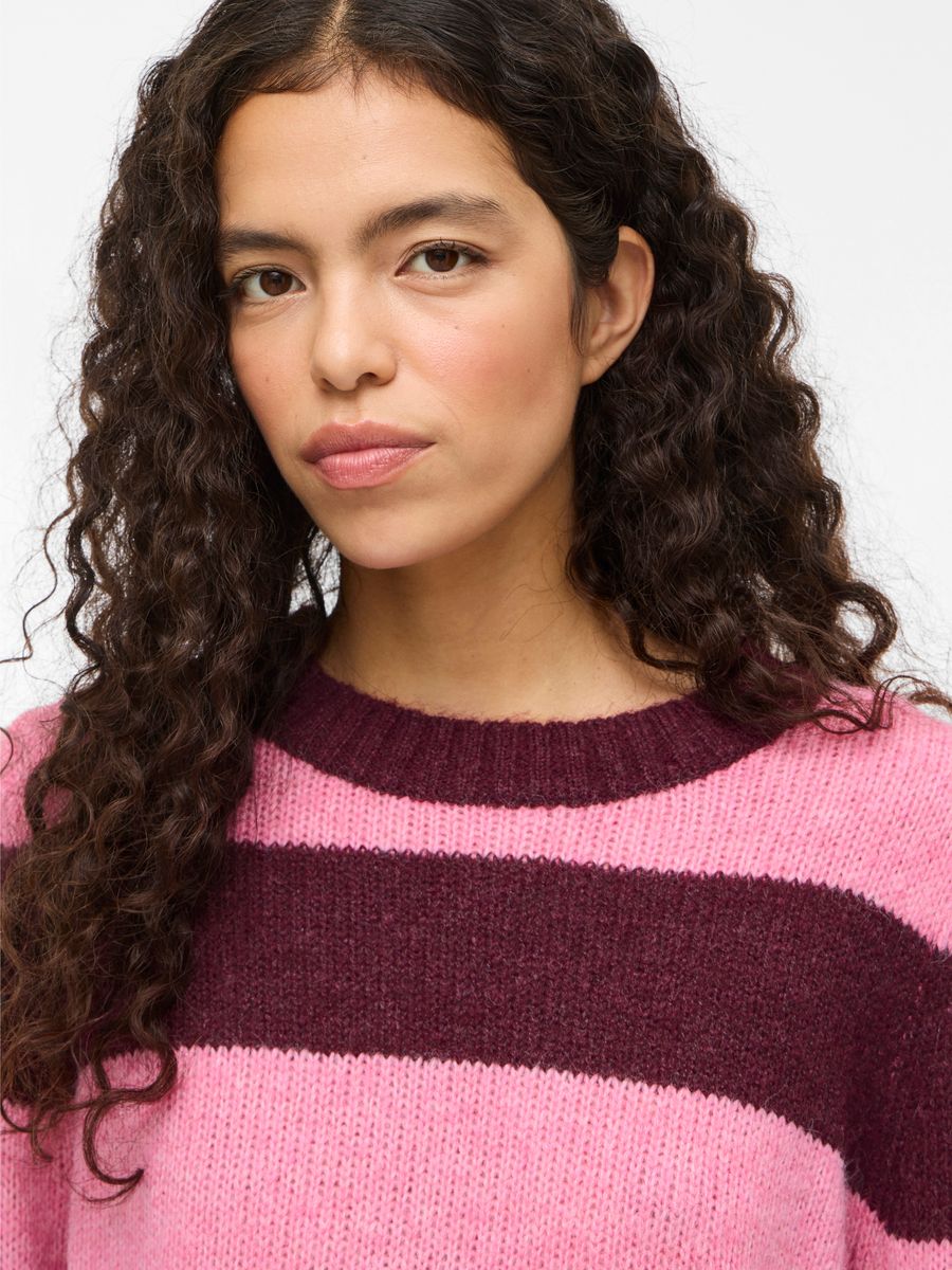 VIPOLANA NEW L/S STRIPE KNIT TOP