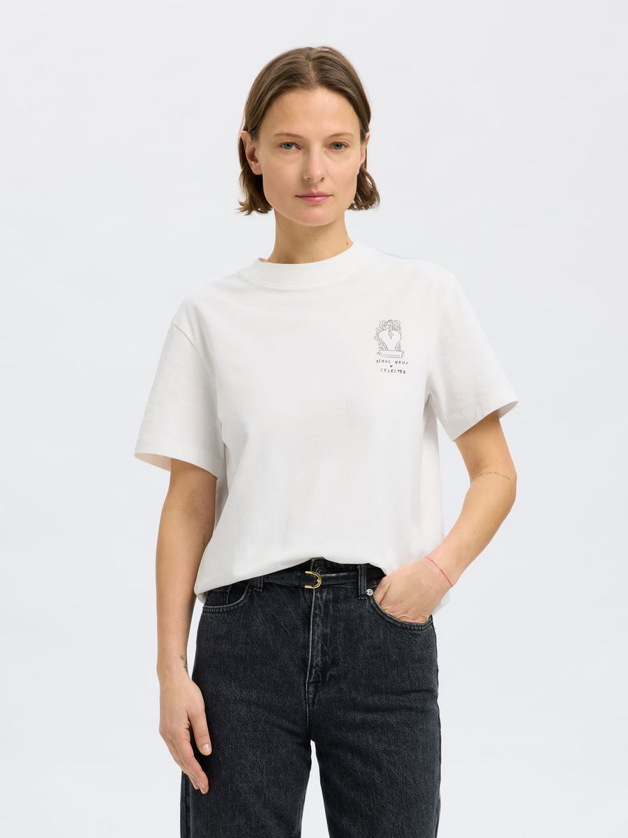 SLFRELAX COLWOMAN SS PRINTED TEE SNOW