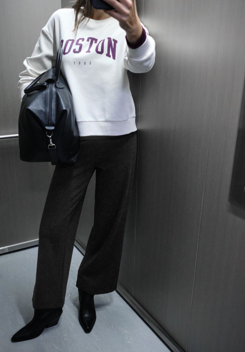 Herringbone Wide Leg Hose