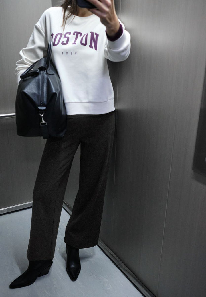 Herringbone Wide Leg Hose