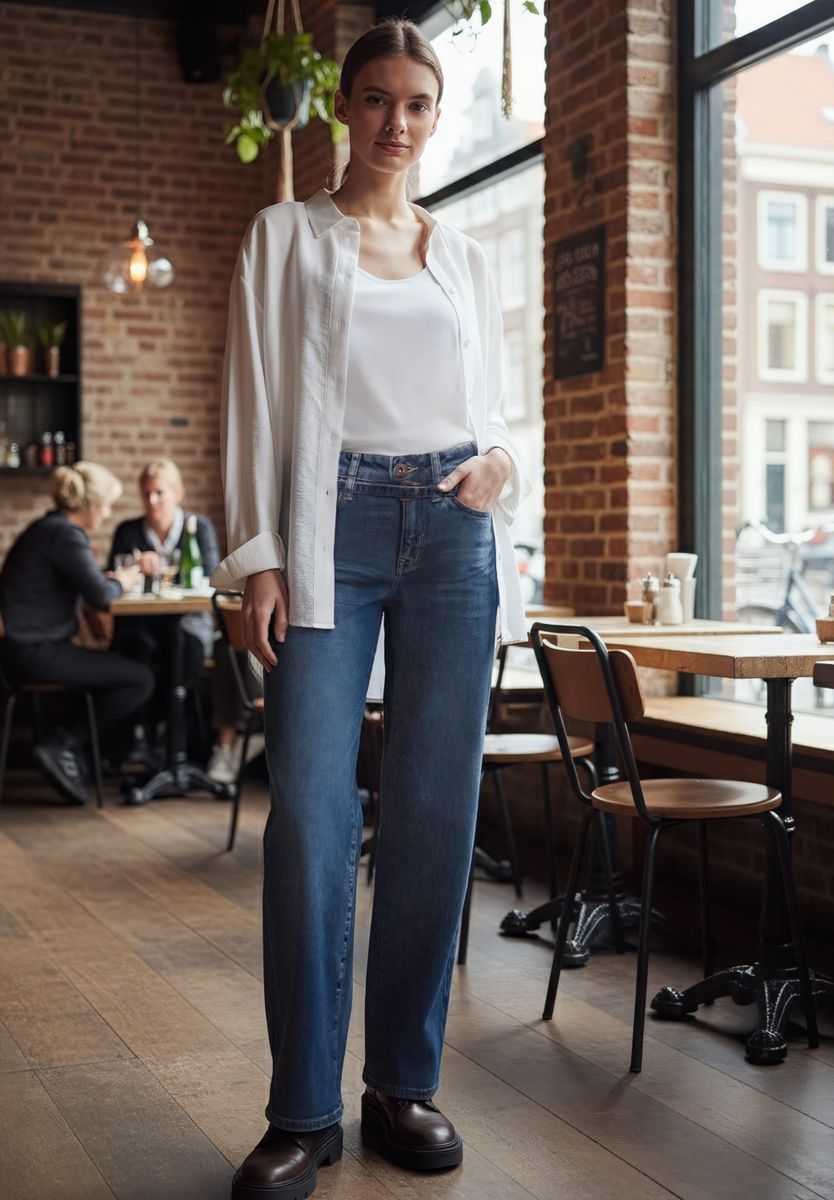 Wide Leg Jeans mit Detail