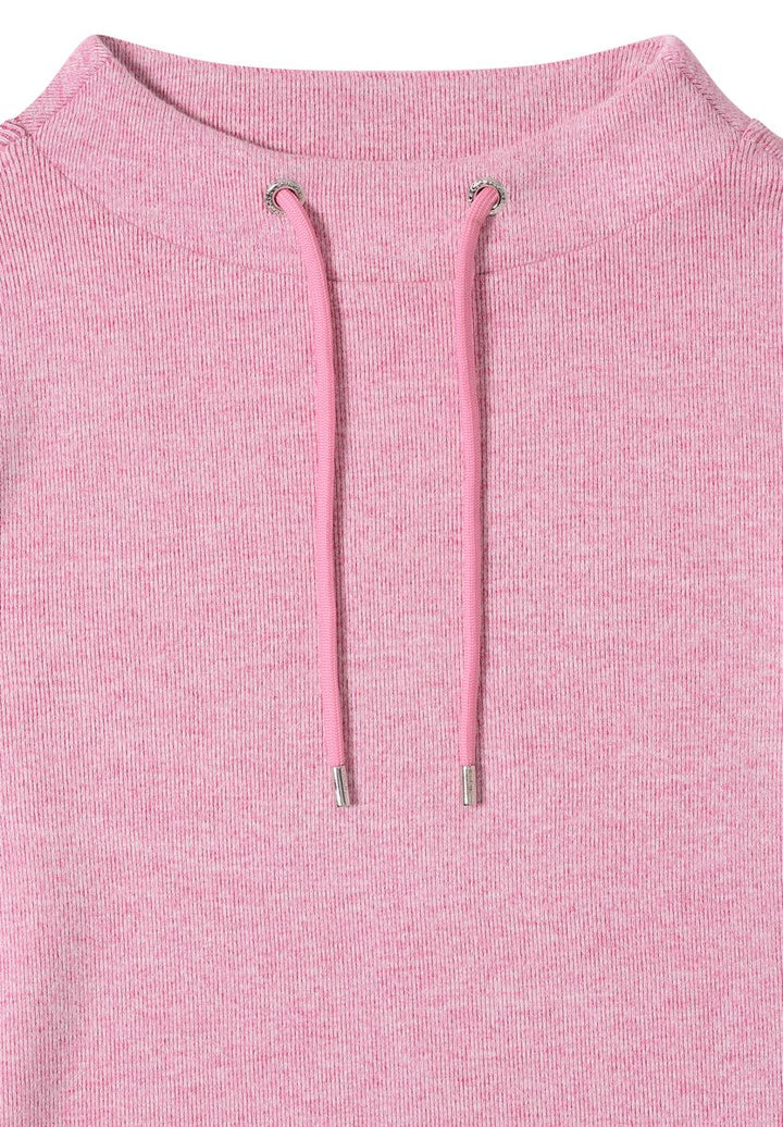 Funnelneck Melange Rippshirt