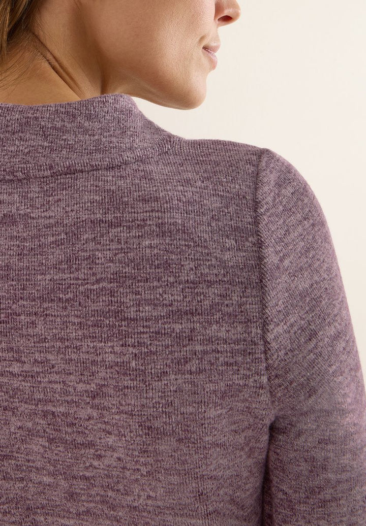 Funnelneck Melange Rippshirt