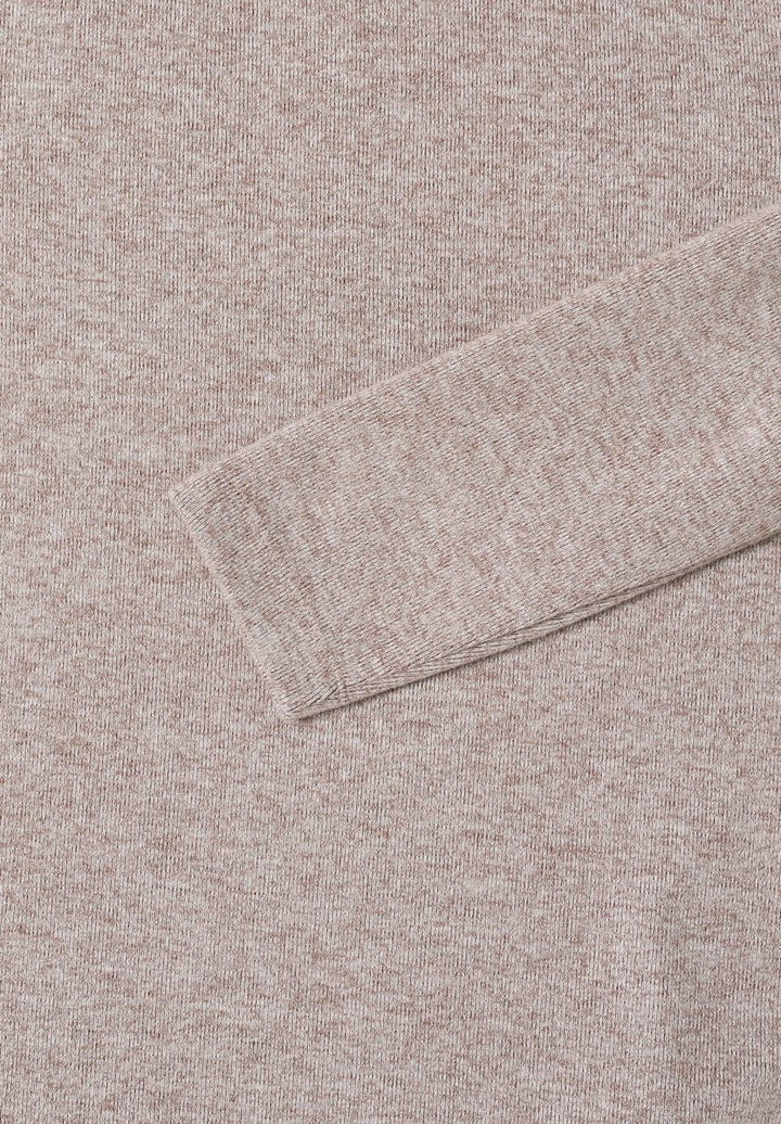 Funnelneck Melange Rippshirt