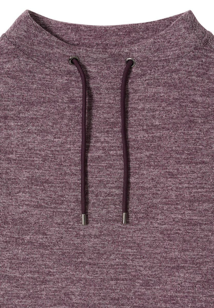 Funnelneck Melange Rippshirt