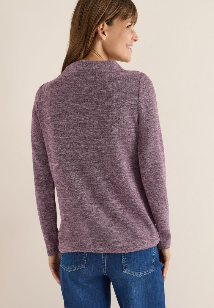 Funnelneck Melange Rippshirt