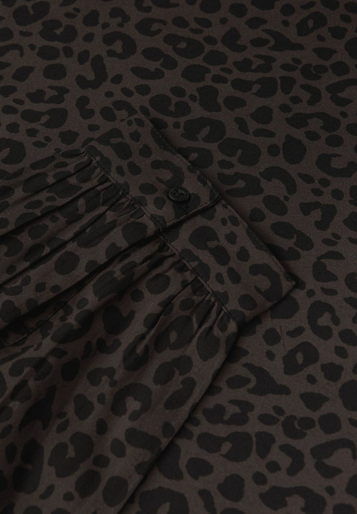 Split Neck Leo Bluse