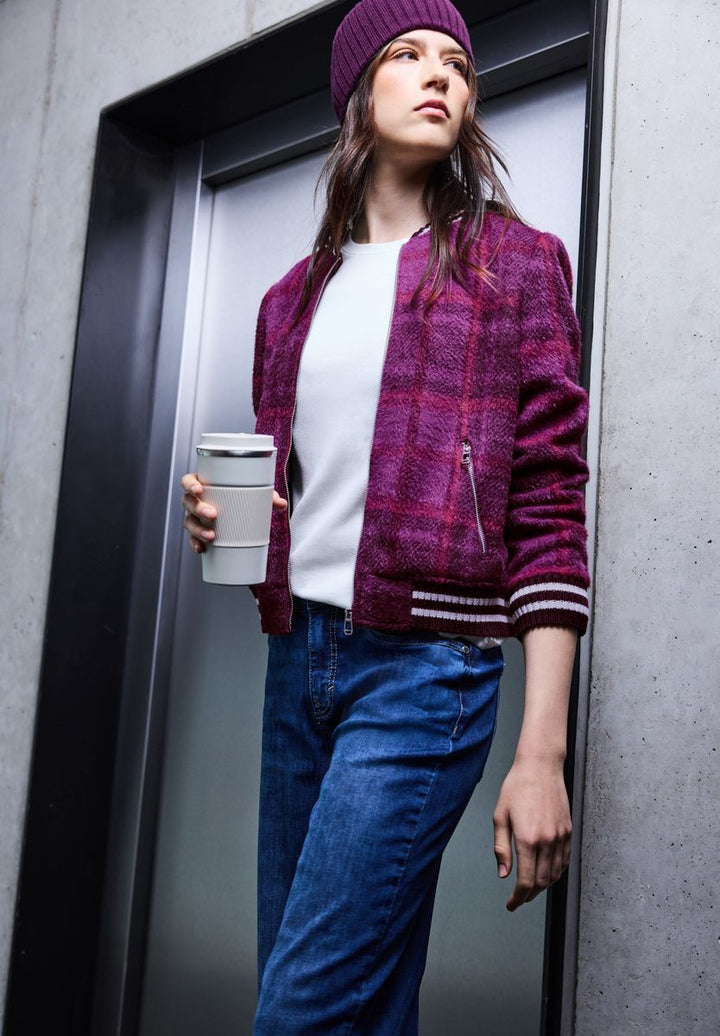 Karierter Federgarn Blouson