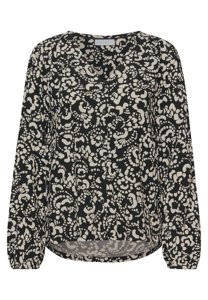 V-Neck Bluse mit Knöpfen