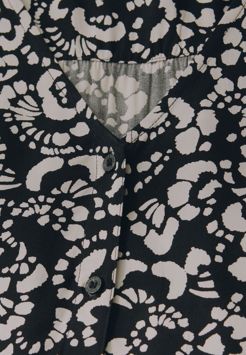 V-Neck Bluse mit Knöpfen