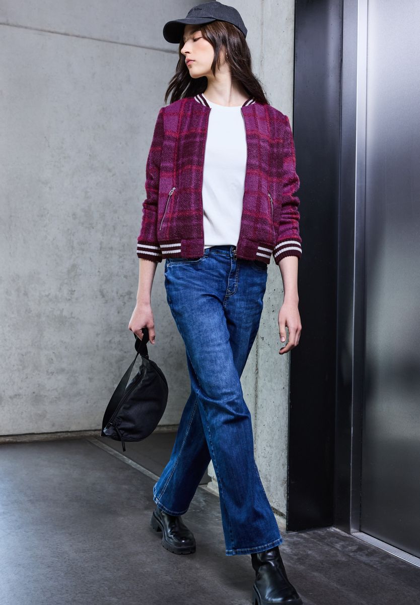 Karierter Federgarn Blouson