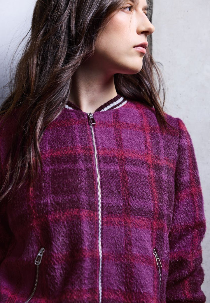 Karierter Federgarn Blouson